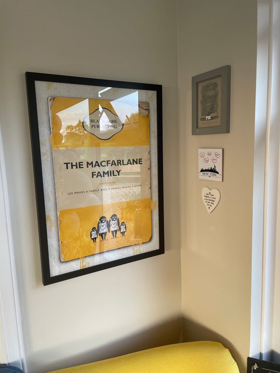 Customer photo review of Personalised Book Cover Art Print (Family Edition) New Colours!