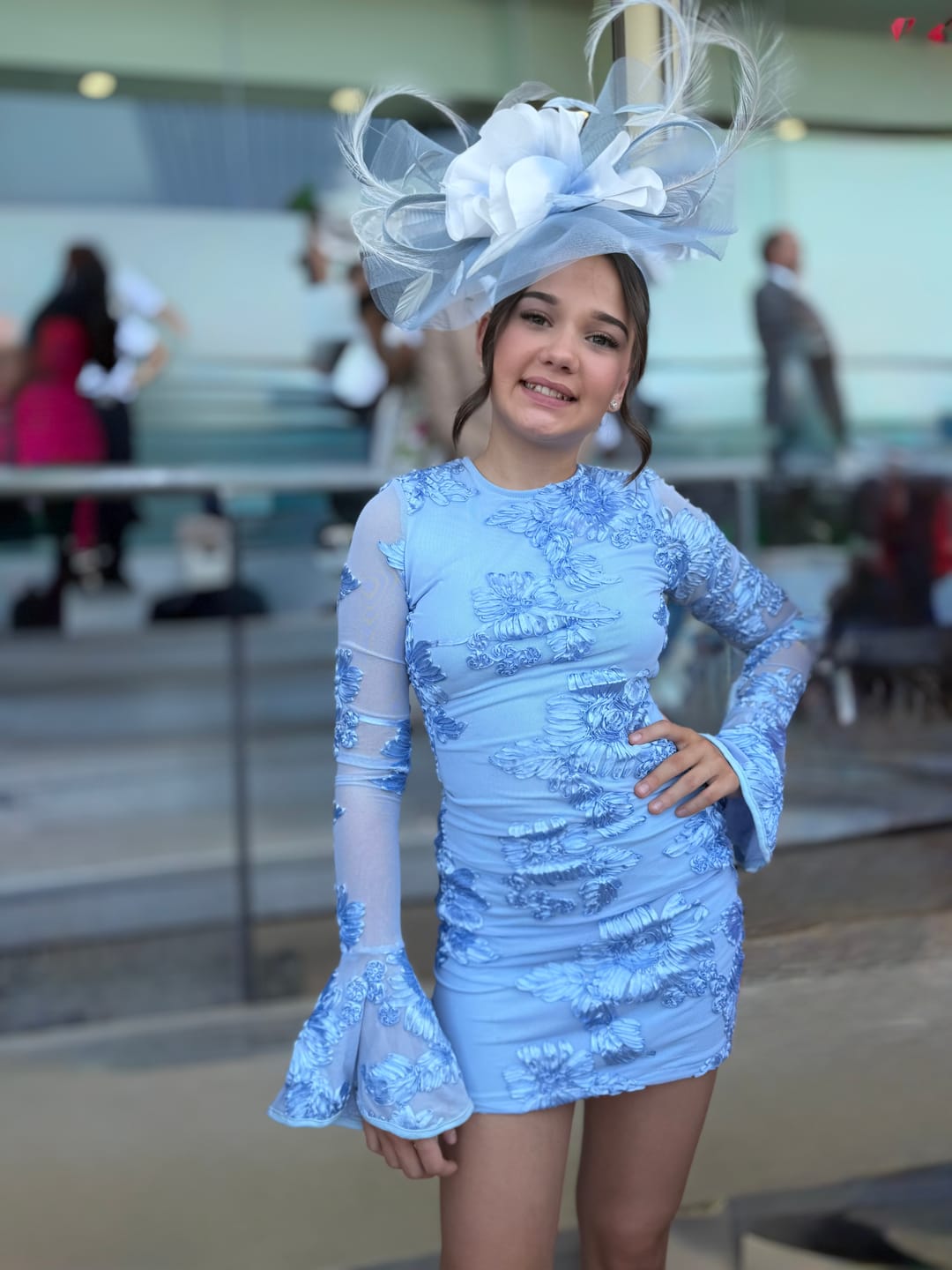 Customer photo review of SKYLA Blue Floral Dress  Next Day Delivery available