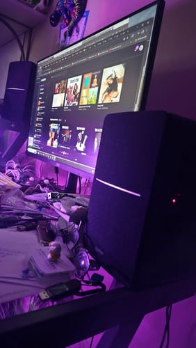 Customer photo review of R1280DBs Powered Bluetooth Bookshelf Speakers(Certified Refurbished)