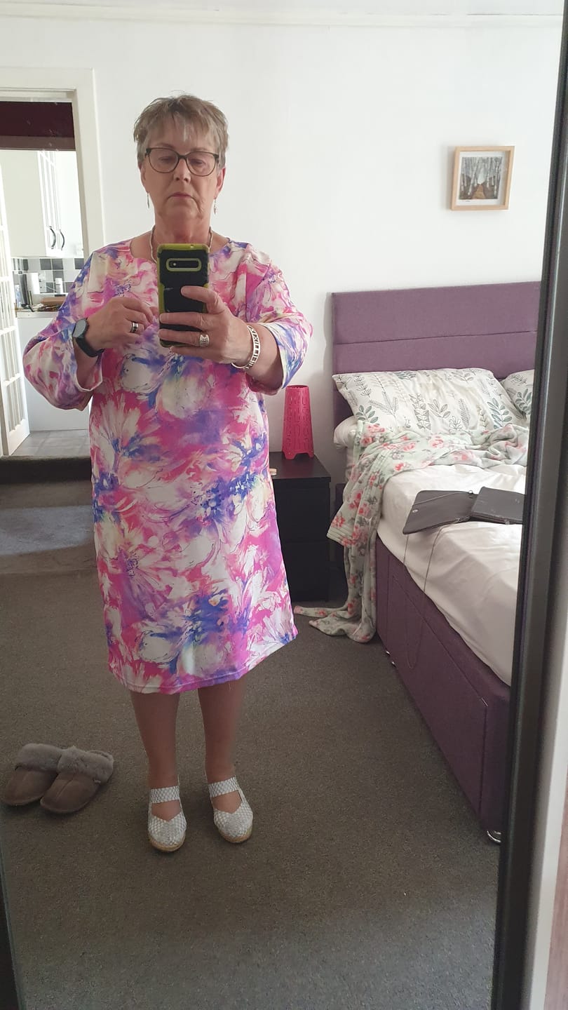 Customer photo review of Floral Cascade Linen Look Viscose Fabric