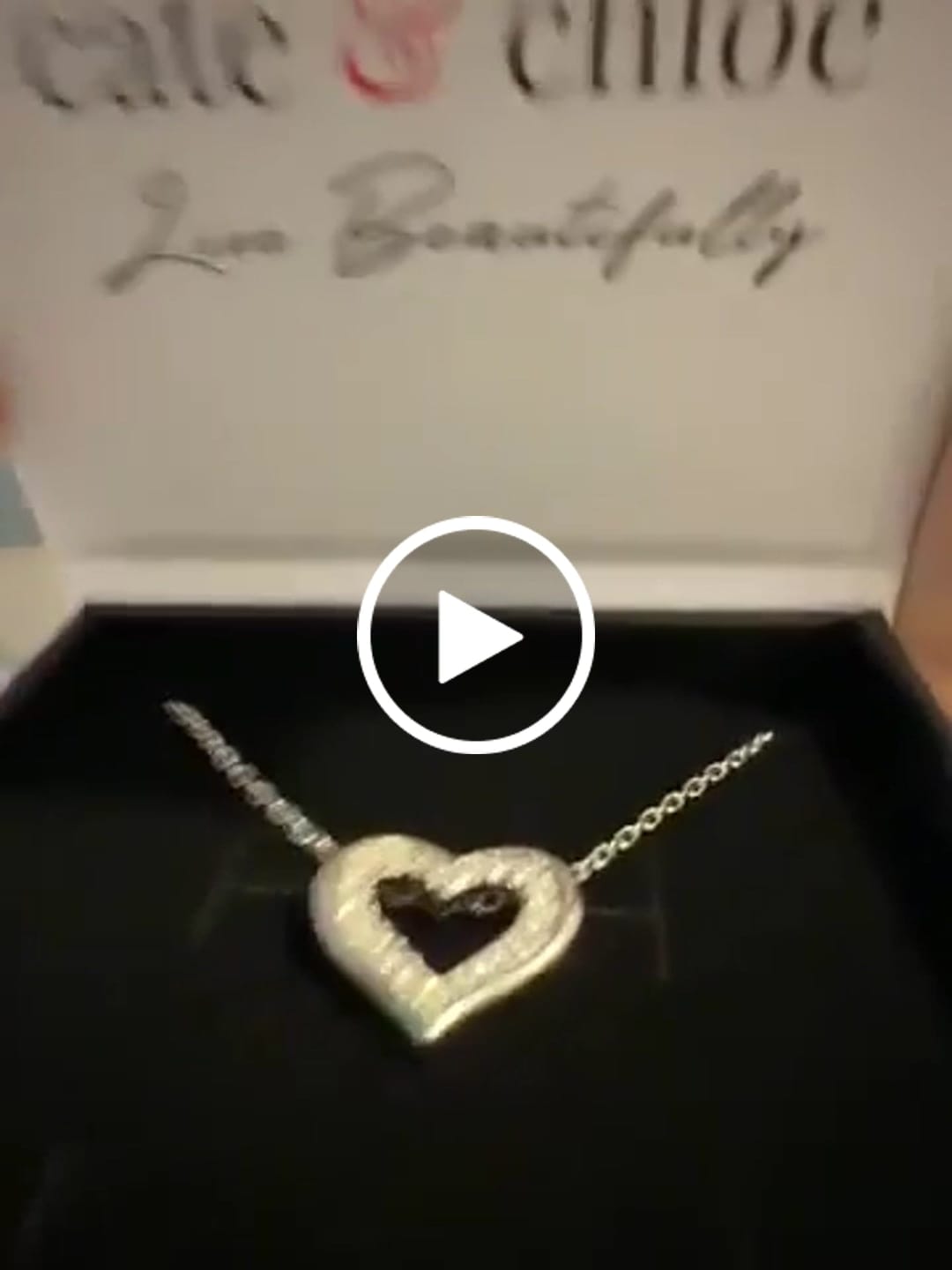 Customer video review of Dominique 18k White Gold Plated Silver Necklace with Swarovski Crystals