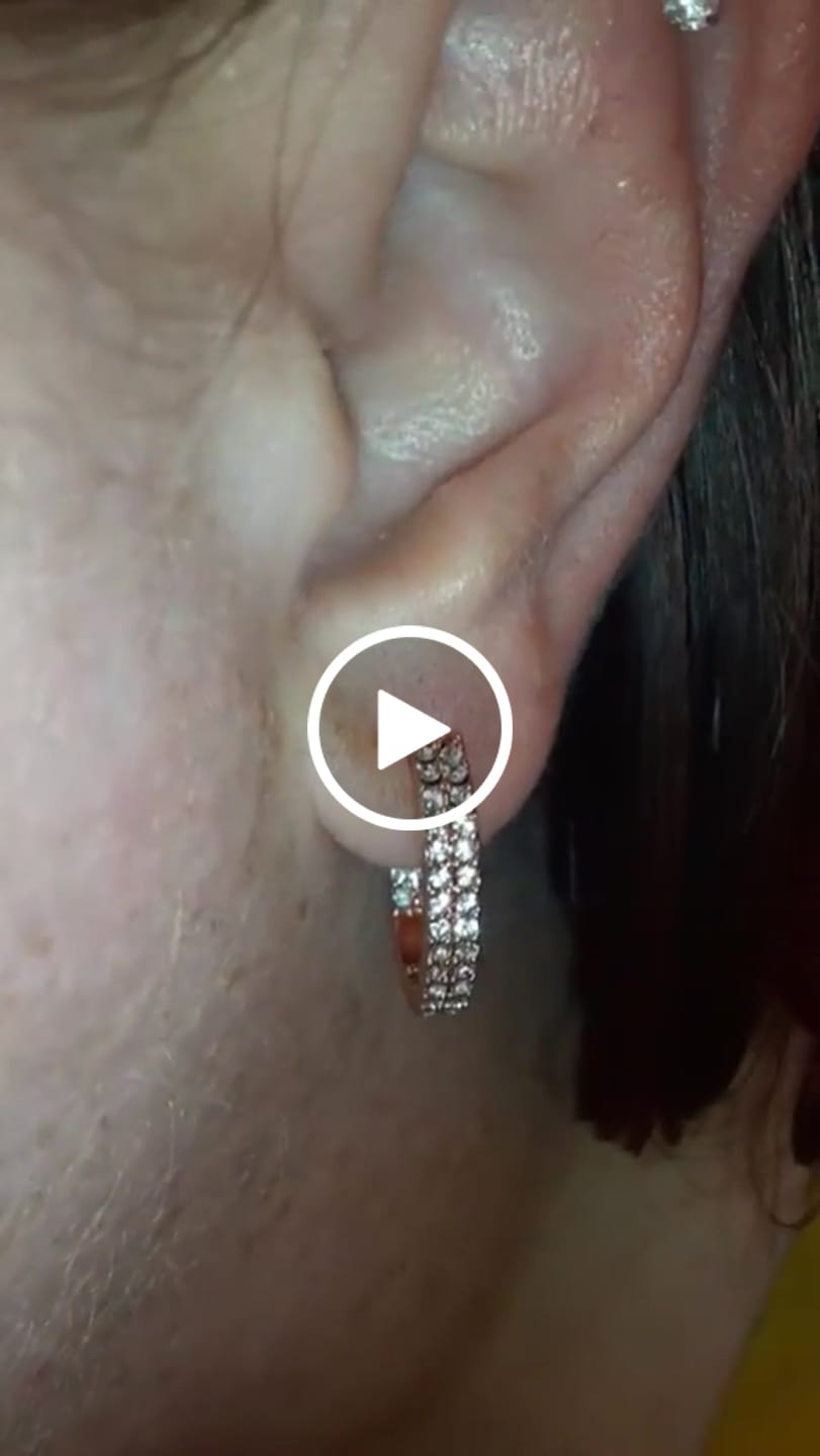 Customer video review of Grace 18k White Gold Plated 19mm Hoop Earrings with Swarovski Crystals