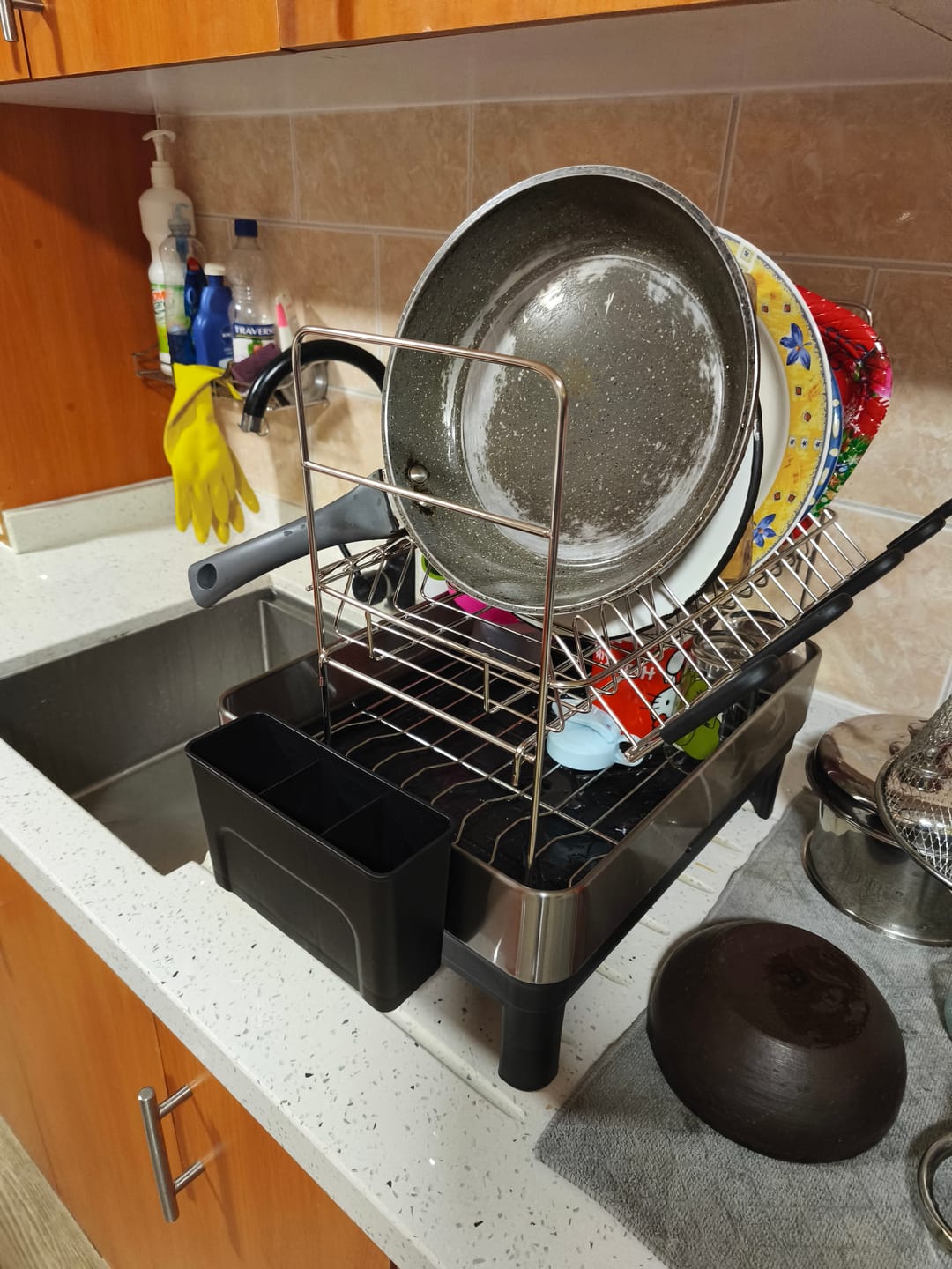 Customer photo review of Escurridor De Platos Inoxidable De 2 Niveles Organizador De Cocina