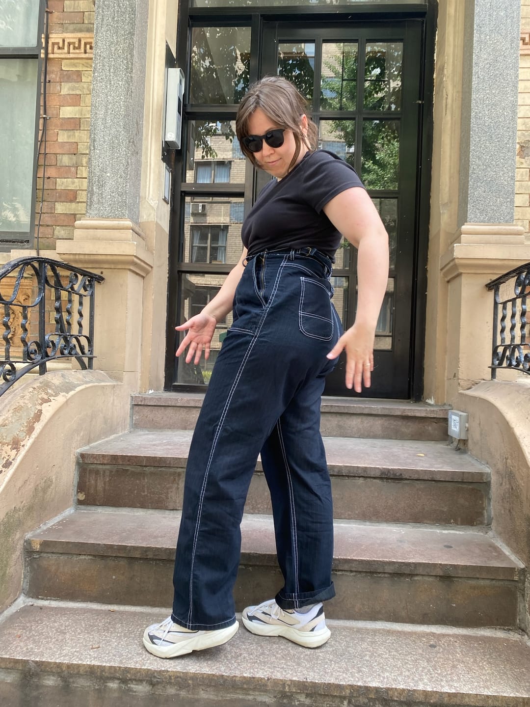 Customer photo review of Relaxed Fit 033 • Noir Pinstripe