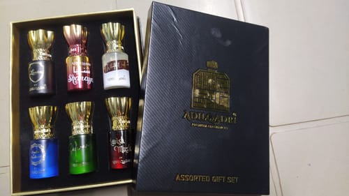 Customer photo review of Assorted Luxury Attar Perfume Gift Set (6 × 5.5Ml)