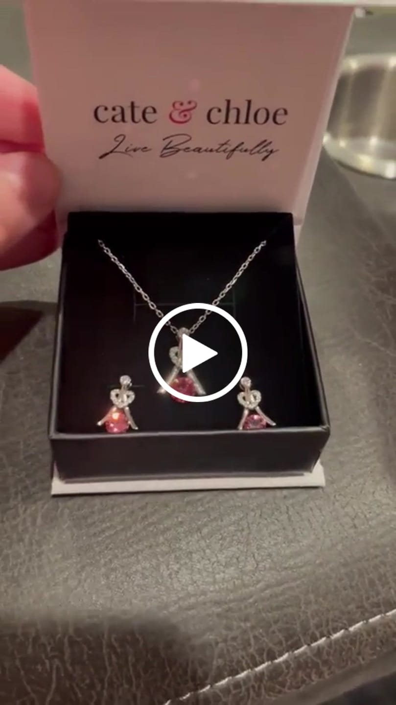 Customer video review of Serenity Birthstone 18k White Gold Plated Necklace with Round Cut Swarovski Crystals