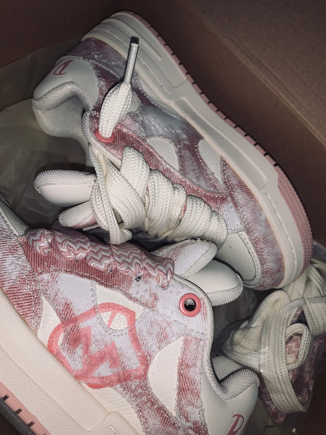 Customer photo review of Pink Double Tongue Sneakers