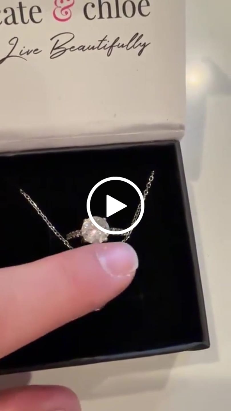 Customer video review of Tina 18k White Gold Plated Necklace with Solitaire Swarovski Crystal