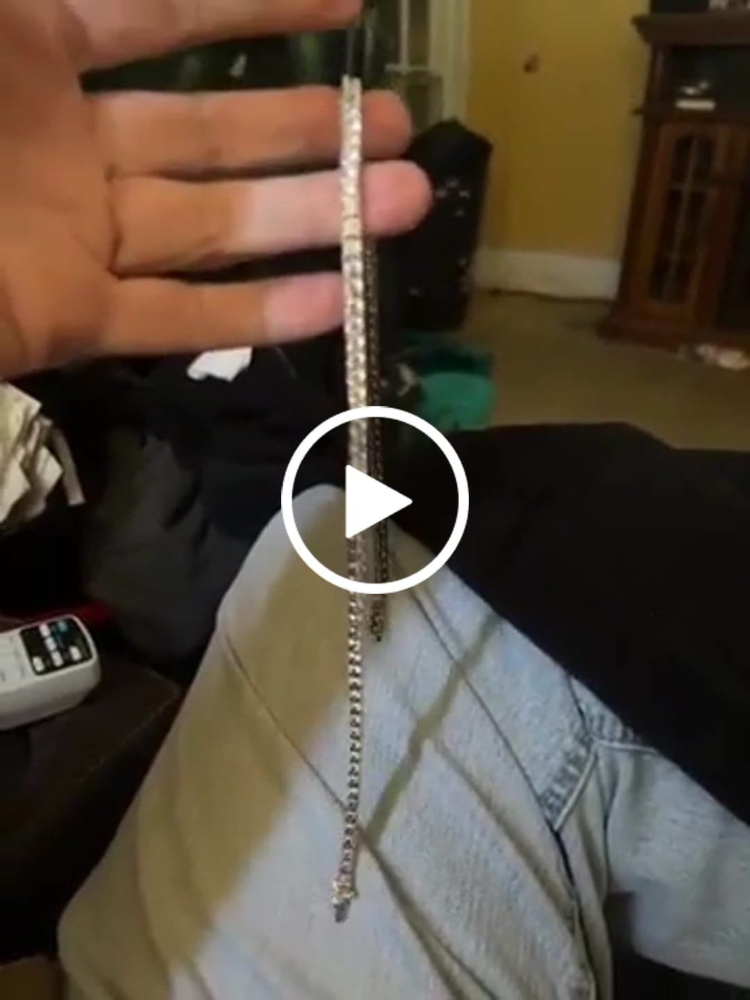 Customer video review of Olivia 18k White Gold Plated Tennis Necklace with Simulated Diamond Crystals