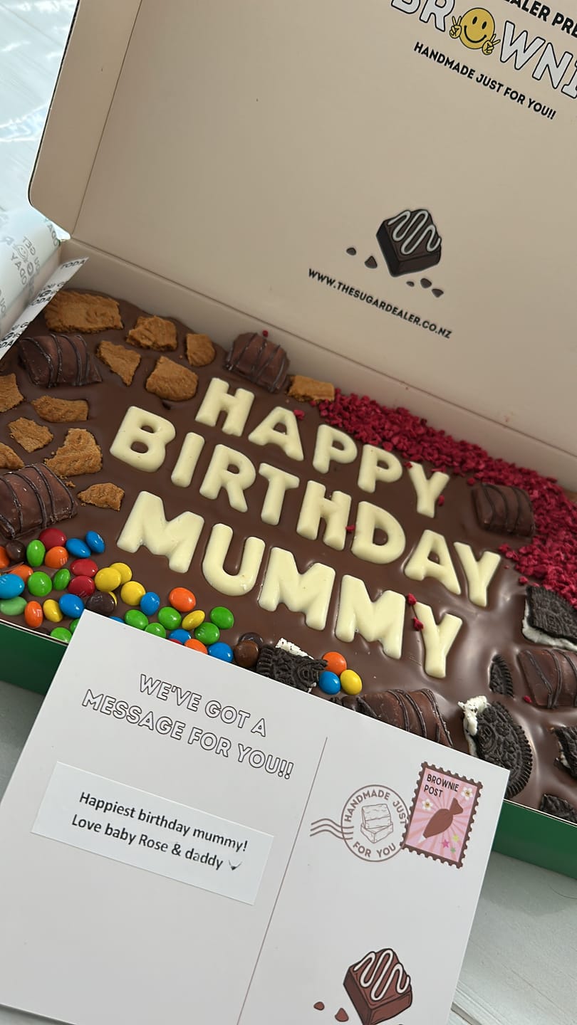 Customer photo review of Mega custom message loaded brownie