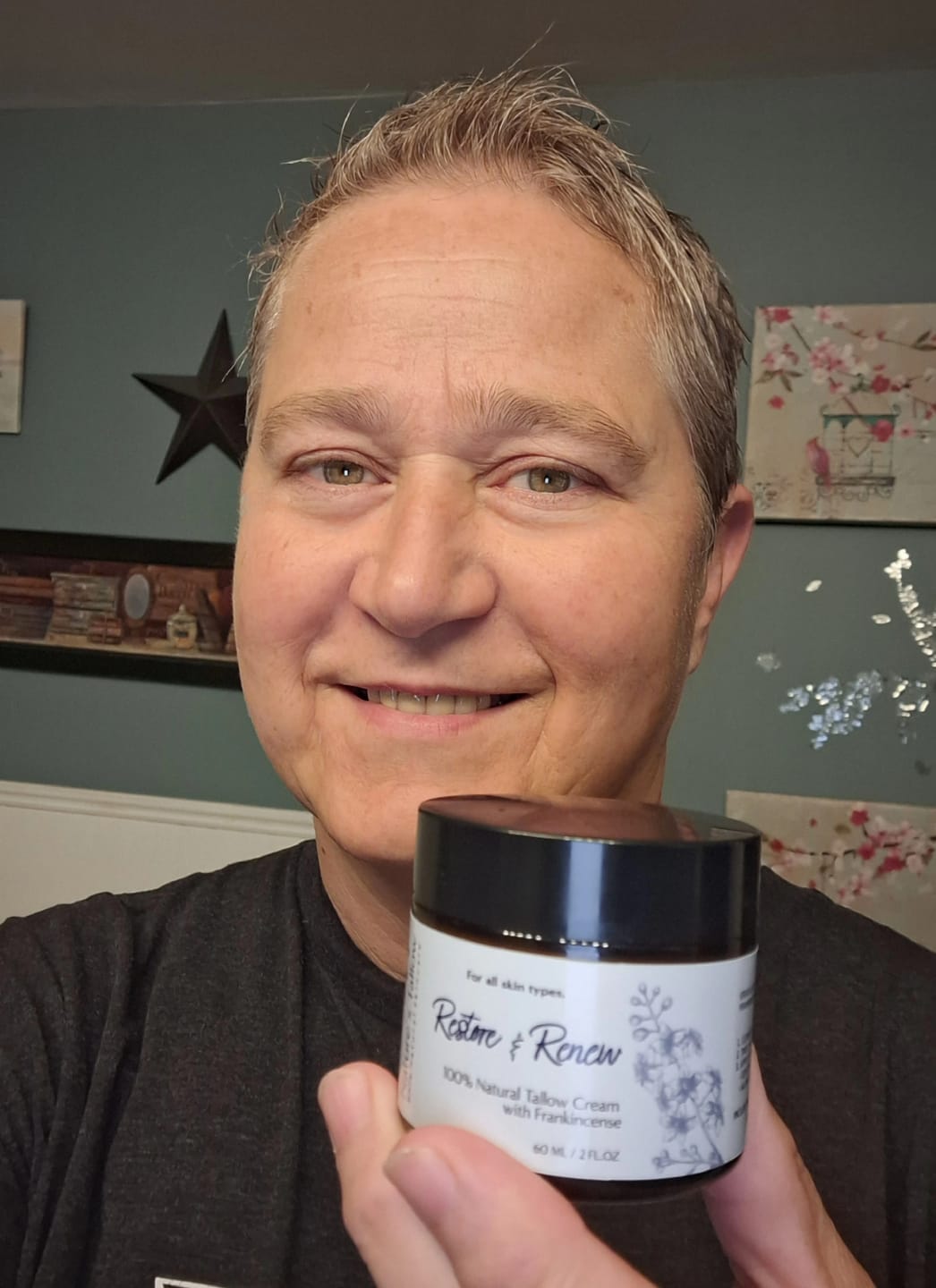 Customer photo review of 3-Pack = 2 Frankincense + 1 Lavender Restore & Renew Tallow Cream | FREE SHIPPING🚚