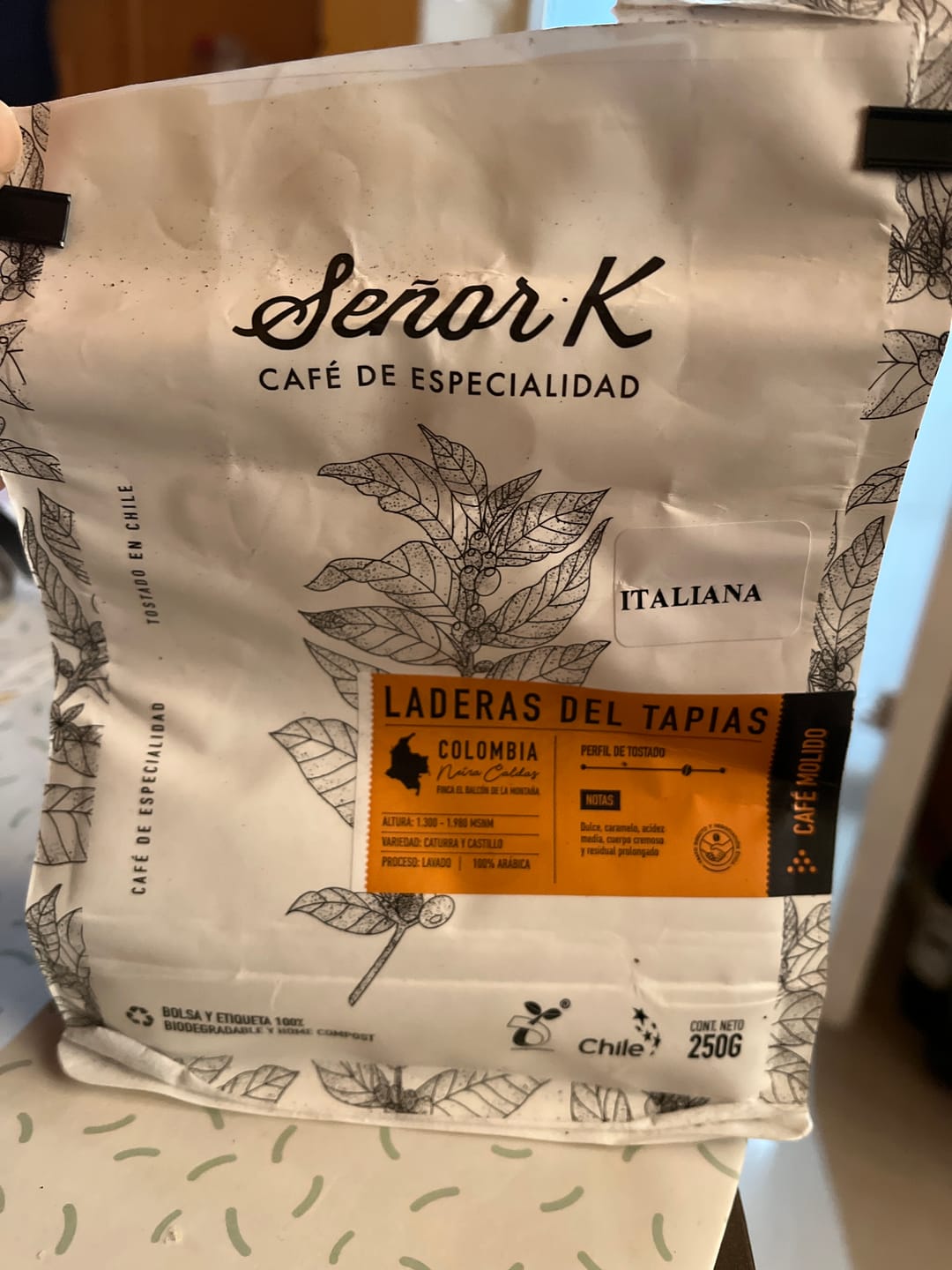 Customer photo review of Colombia | Laderas del Tapias Bolsa 250 gramos | MOLIDO