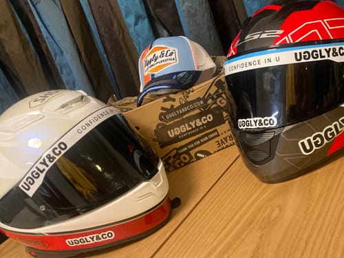 Customer photo review of Helmet Sticker Pack