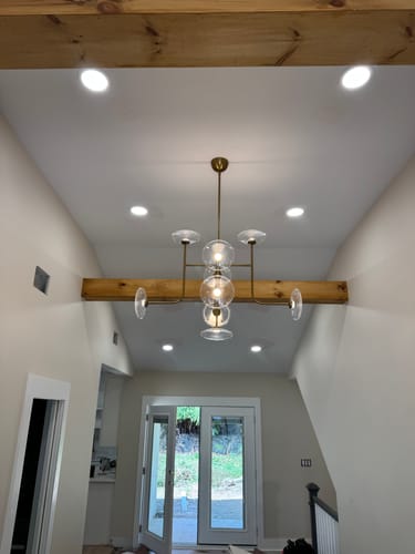 Customer photo review of Designer 9-light Glass Dimmable LED Linear Sputnik Chandelier