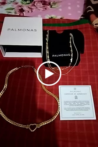 Customer video review of Cuban Chain Hollow Heart Necklace