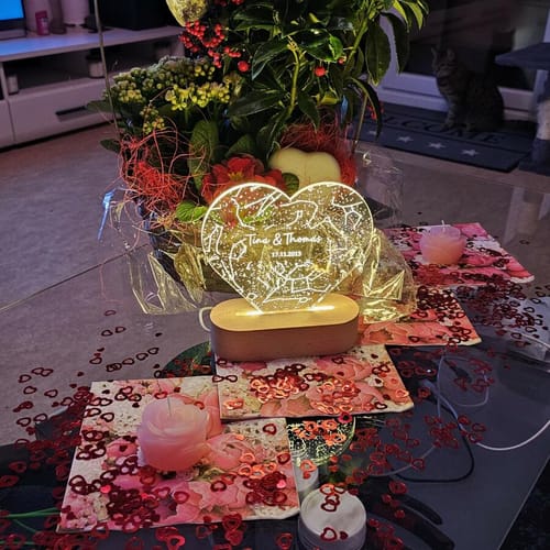 Customer photo review of Personalized Heart Acrylic Light ''Starry Sky''