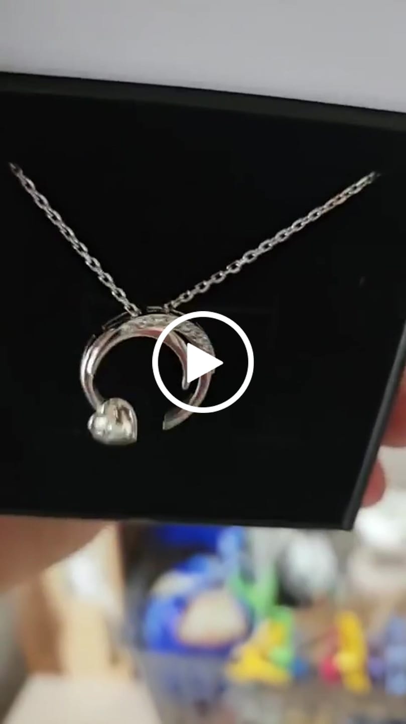 Customer video review of Dahlia 18k White Gold Plated 13mm Hoop Necklace with Swarovski Crystal