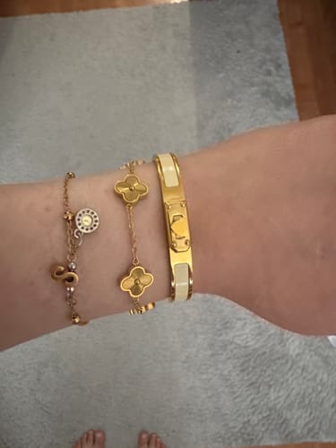 Kundenbewertung mit Foto zu Beige Agapi Armreif