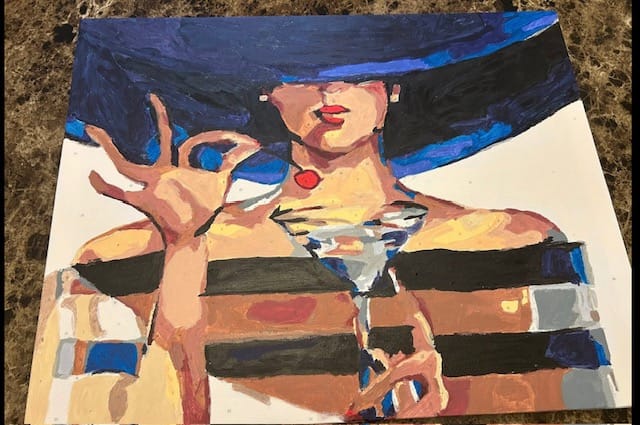 Customer photo review of Woman with a Martini | Paint by Numbers