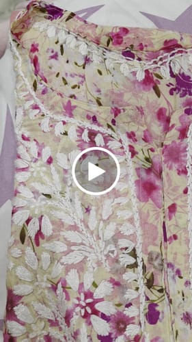 Customer video review of Inayah Beige & Pink Mulmul Long Kurta