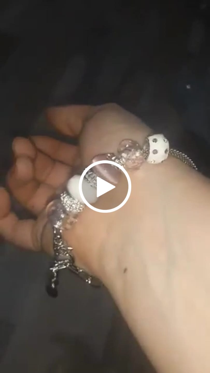 Customer video review of Aurora 18k White Gold Plated Beaded Bracelet with Swarovski Crystals