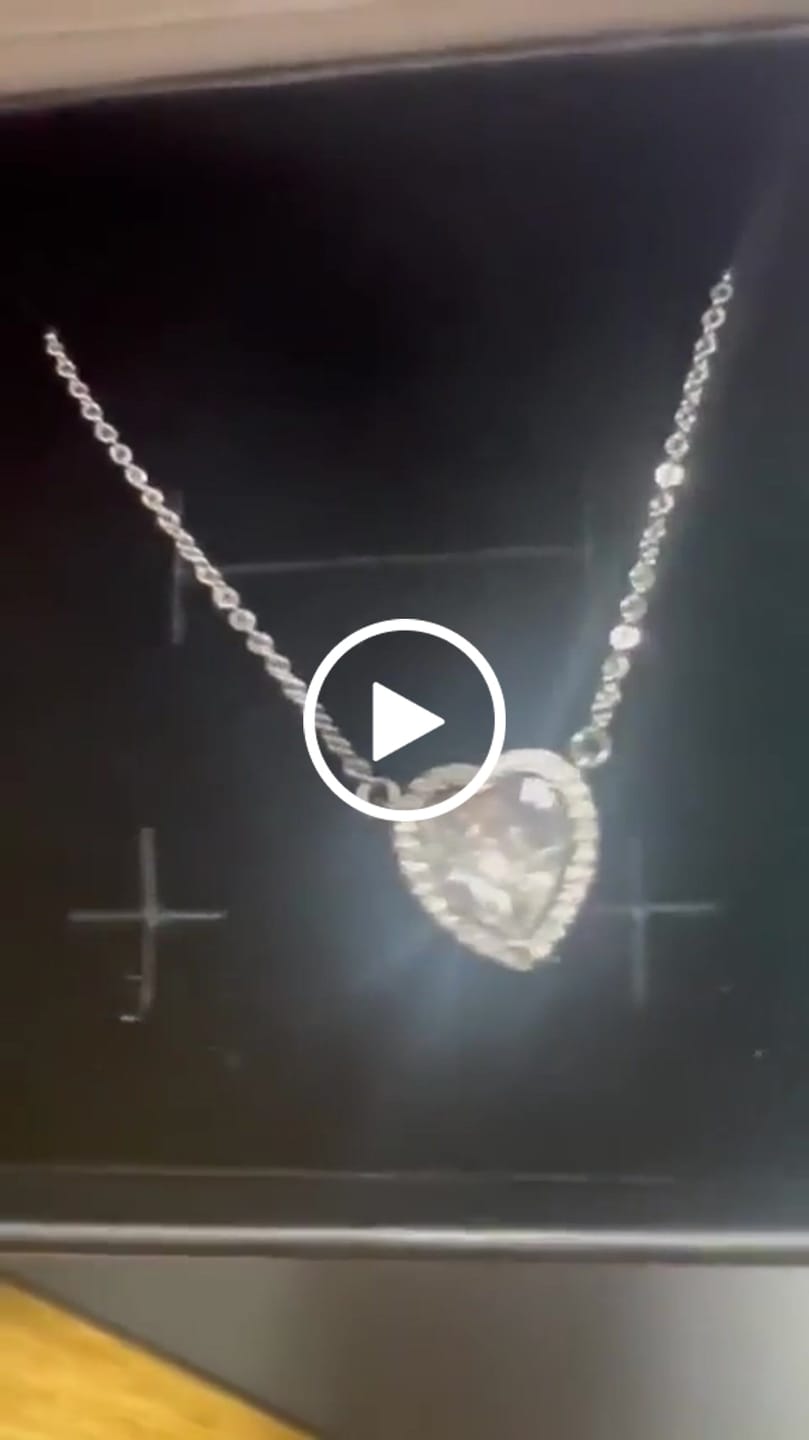 Customer video review of Tara 18k White Gold Plated Halo Heart Pendant Necklace with Swarovski Crystals