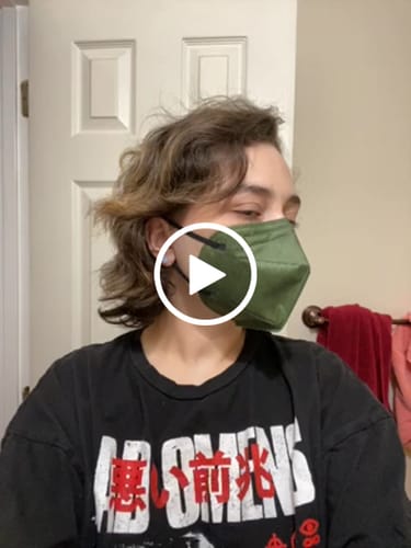 Customer video review of KN95 Respirator Face Mask Cone Shape - Army Green
