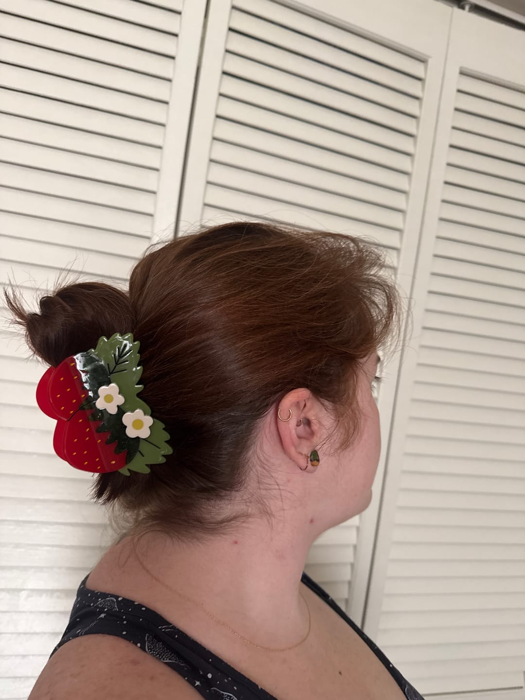 Customer photo review of Large Strawberries and Flowers Hair Claw Clip