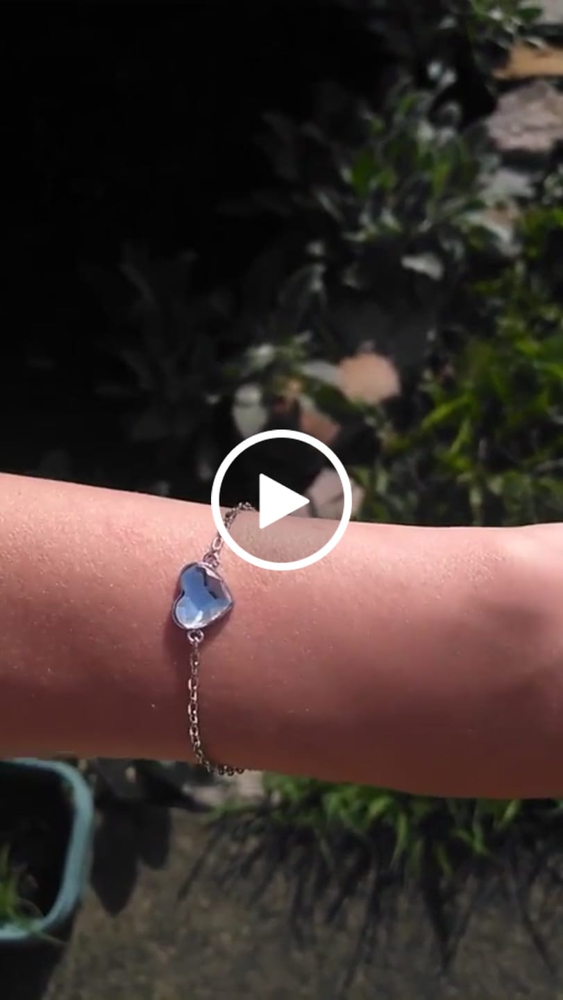 Customer video review of Violet 18k White Gold Plated Heart Bracelet with Swarovski Crystal - Final Sale