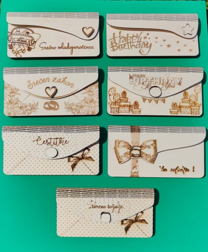 Customer photo review of Envelope for money 6 set laser cut svg file