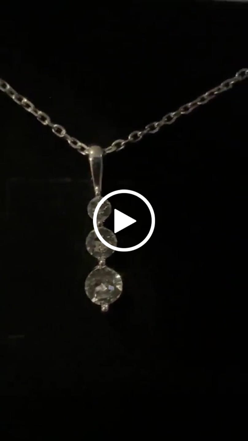 Customer video review of Delilah 18k White Gold Plated Drop Pendant Necklace with Swarovski Crystals