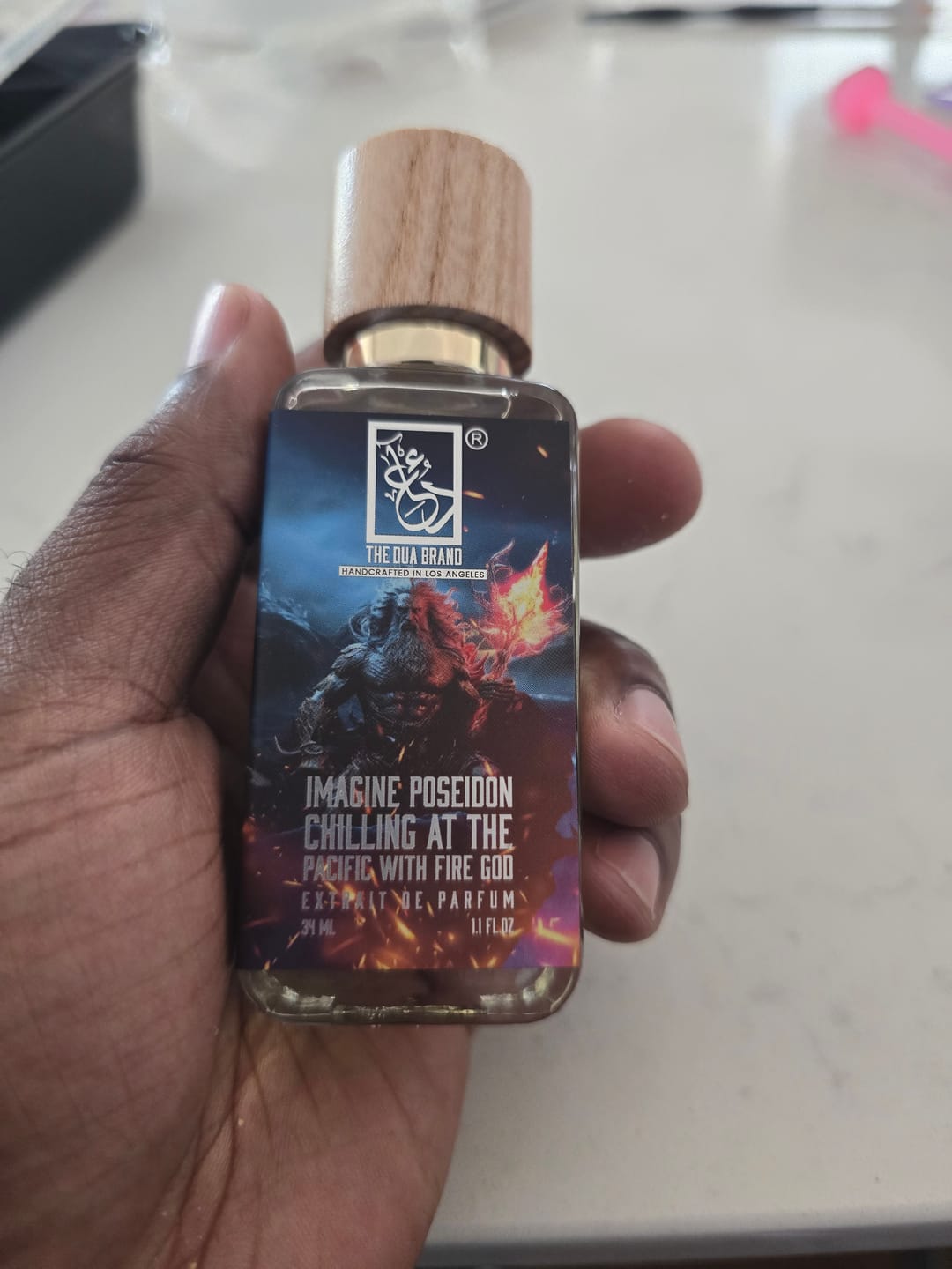 Customer photo review of Imagine Poseidon Chilling At The Pacific With Fire God