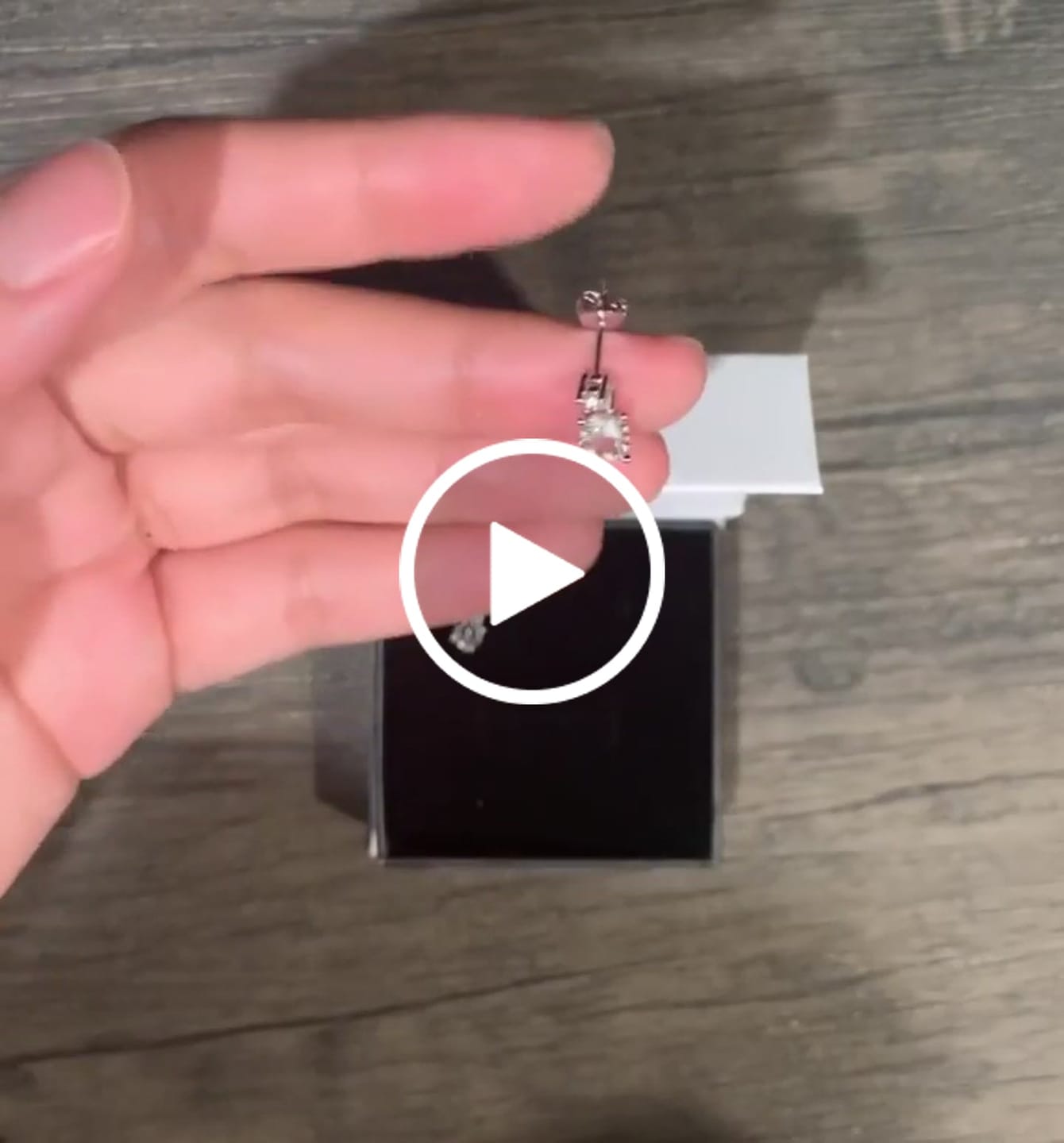 Customer video review of Jasmine 18k White Gold Plated Drop Earrings with Swarovski Crystals