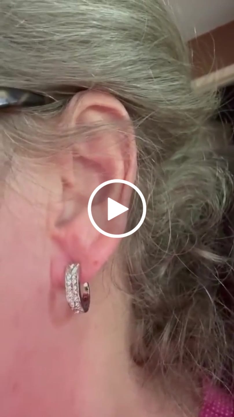 Customer video review of Sawyer 18k White Gold Plated 16mm Crystal Hoop Earrings with Swarovski Crystals