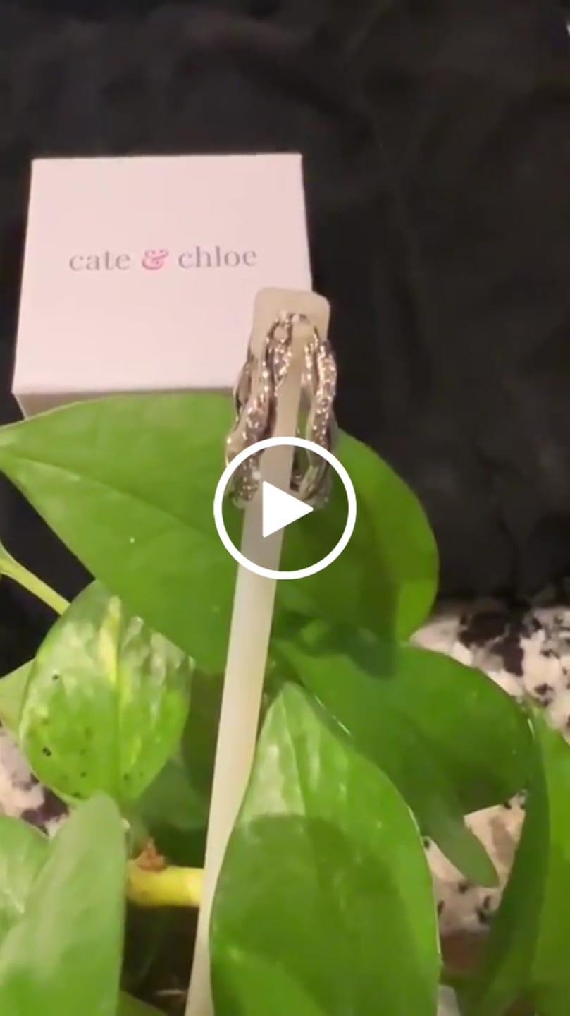 Customer video review of Lauren 18k White Gold Plated 22mm Twisted Hoop Earrings with Swarovski Crystals