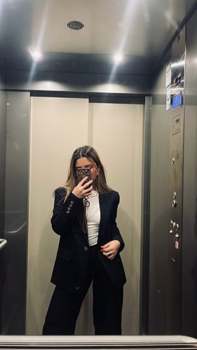 Customer photo review of Pantalón Lineas Lurex Blue