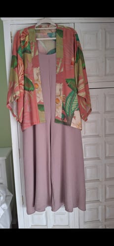 Customer photo review of Mink Air Flow Strappy Wide leg Jumpsuit