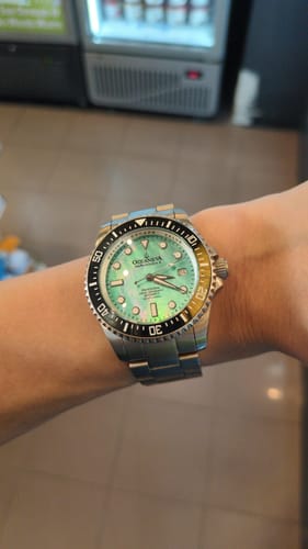Customer photo review of Oceaneva Men's Deep Marine Explorer II 1250M Titanium Watch - Aquamarine Dial