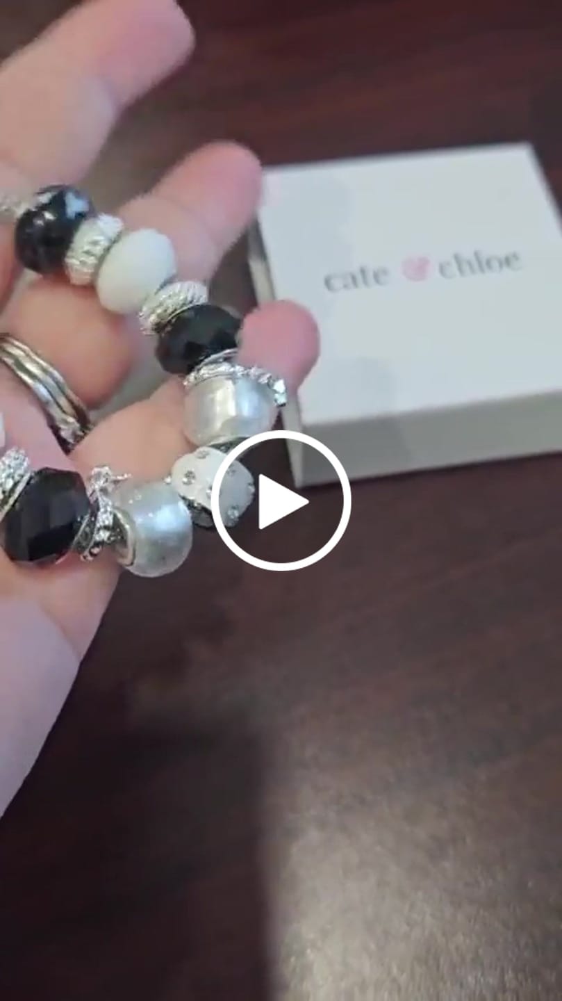 Customer video review of Aurora 18k White Gold Plated Beaded Bracelet with Swarovski Crystals