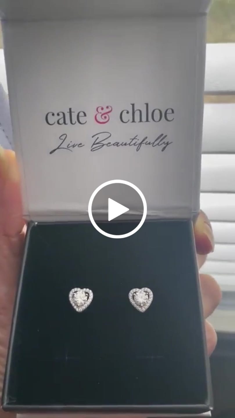 Customer video review of Moissanite by Cate & Chloe Briana 18k Gold Plated 925 Sterling Silver Stud Earrings 1.21tcw