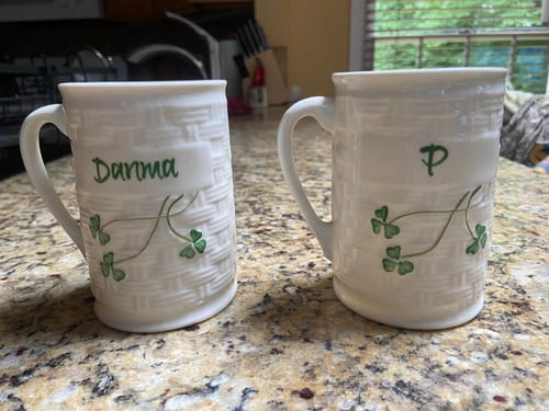 Customer photo review of Belleek Classic Personalised Mug
