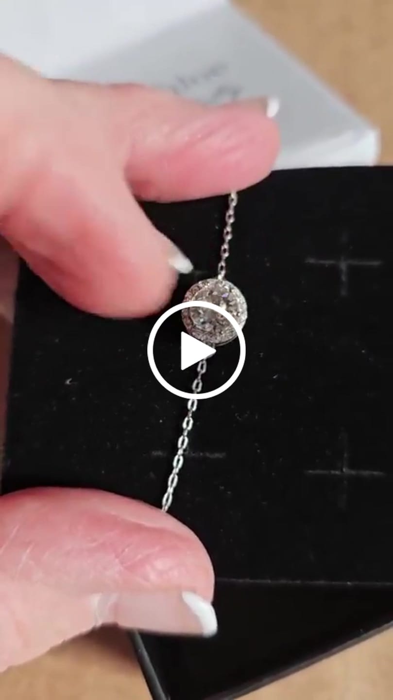 Customer video review of Blake 18k White Gold Plated Halo Bracelet with Swarovski Crystals