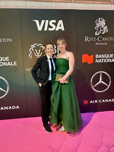 Customer photo review of Teresa Organza Gown in Green by Theia Couture - RENTAL