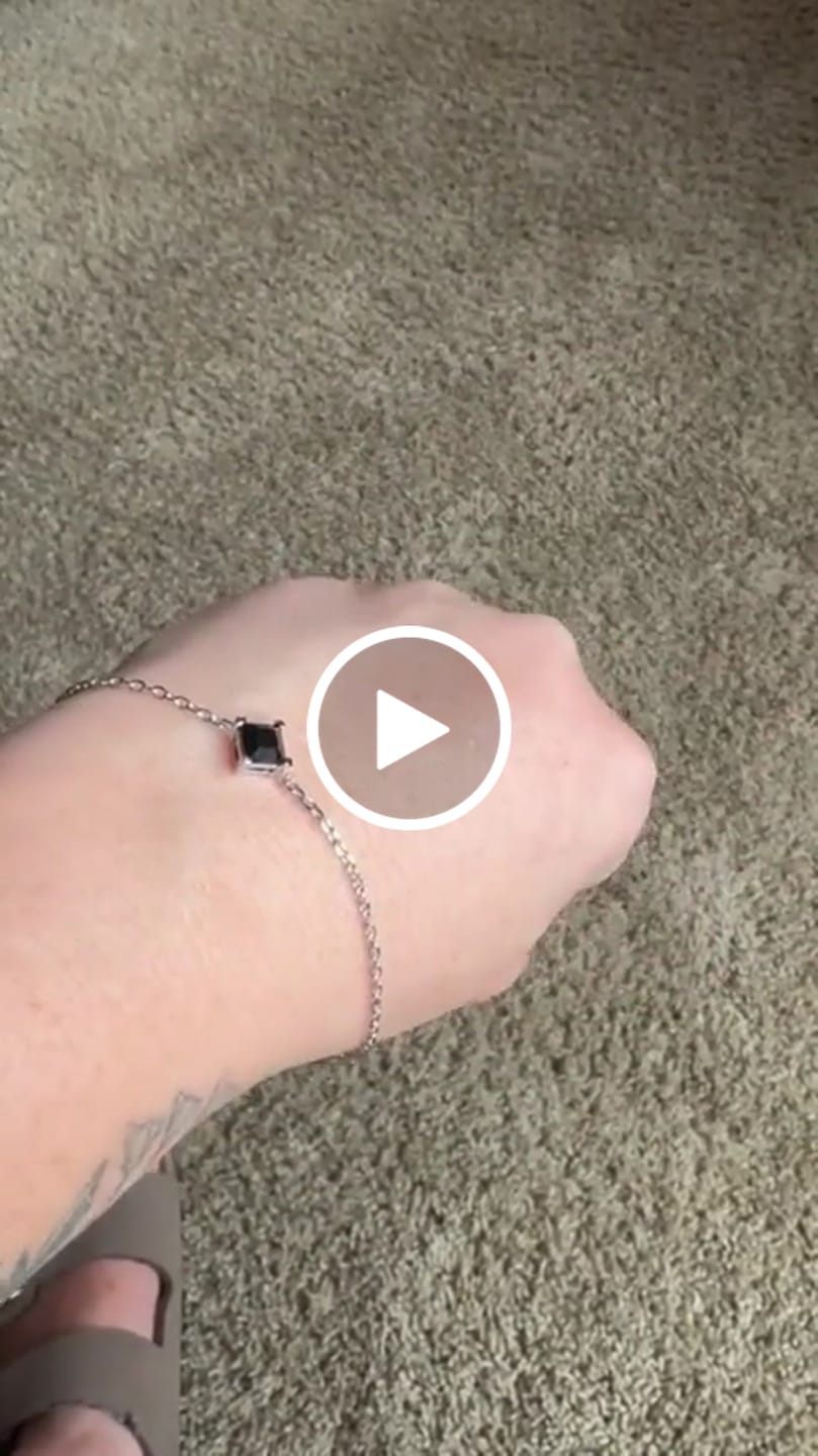 Customer video review of Samantha 18k White Gold Plated Bracelet with Black Swarovski Crystal - Final Sale
