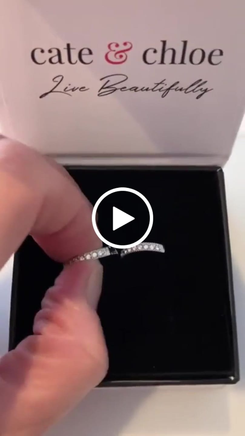 Customer video review of Lydia 18k White Gold Plated 16mm Hoop Earrings with Swarovski Crystals