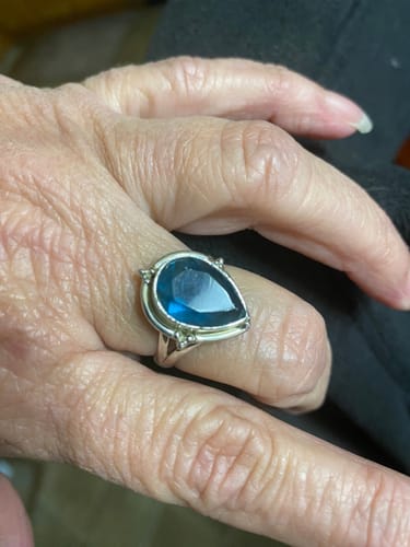 Customer photo review of Fluorite Teardrop Ring