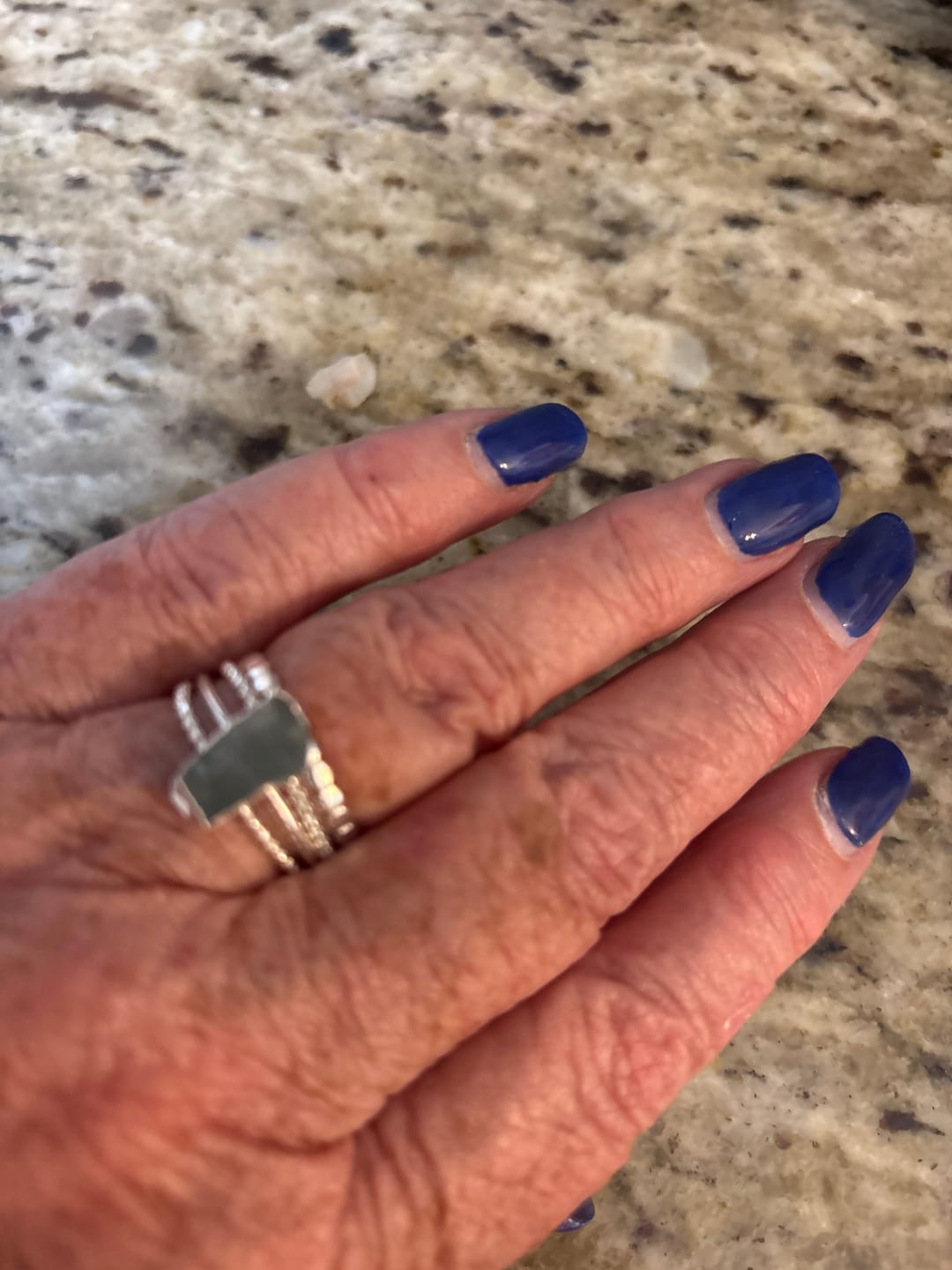 Customer photo review of Aquamarine Stacking Ring Set Sterling Silver