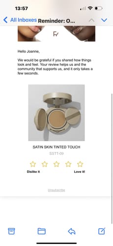 Customer photo review of SATIN SKIN TINTED TOUCH