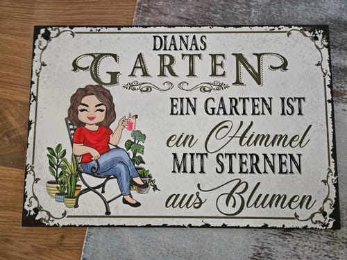 Customer photo review of Personalisiertes Gartenschild mit Namen Anpassbar