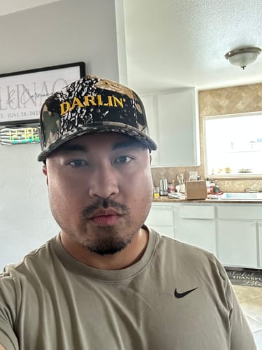 Customer photo review of Darlin' Snapback (Camo/Gold)